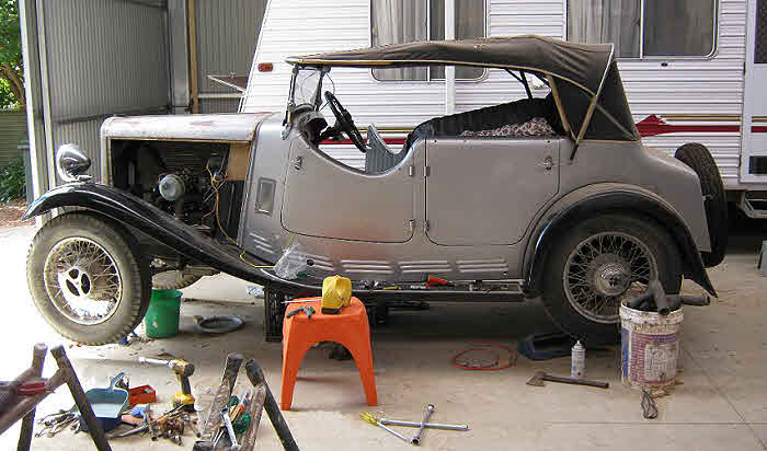 Crossley 10hp tourer under restoration