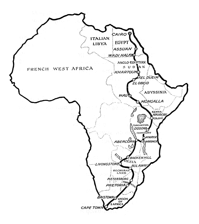 cape to cairo map